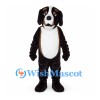 Dog Mascot Costume in Dark Brown with White Belly