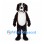 Dog Mascot Costume in Dark Brown with White Belly