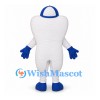 Tooth Mascot Costume with Blue Cap and Gloves