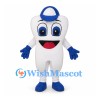 Tooth Mascot Costume with Blue Cap and Gloves