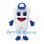 Tooth Mascot Costume with Blue Cap and Gloves