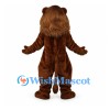 Lion Mascot Costume in Brown with Long Mane