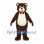 Bear Mascot Costume in Brown with White Belly and Red Bow