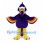Parrot Mascot Costume in Purple with Rainbow Wing Trim