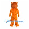 Lion Mascot Costume in Orange with Rounded Mane