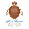 Sea Turtle Mascot Costume with Brown Shell and Blue Stethoscope