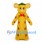Mouse Mascot Costume with Yellow Spotted Dress and Green Hat