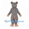 Mouse Mascot Costume in Gray with Long Pink Tail