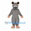 Mouse Mascot Costume in Gray with Long Pink Tail
