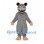 Mouse Mascot Costume in Gray with Long Pink Tail