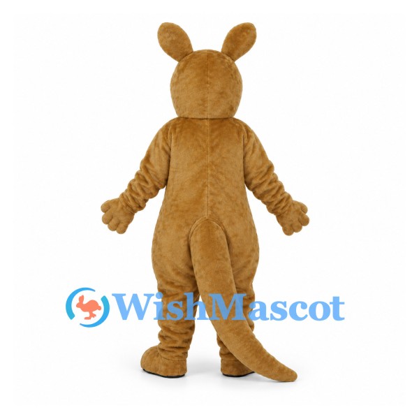 Kangaroo Mascot Costume in Brown with Pink Belly