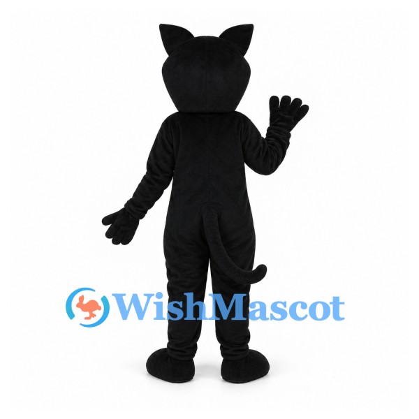 Black Cat Mascot Costume with White Eye Markings