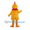 Chicken Mascot Costume in Yellow with Red Comb and Striped Legs