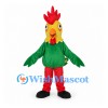 Rooster Mascot Costume with Green Body and Red Legs