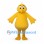 Duck Mascot Costume in Yellow with Rounded Belly