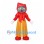 Wolf Mascot Costume with Red Hood and Yellow Skirt