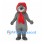 Wolf Mascot Costume in Gray with Red Hood and Scarf
