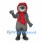 Wolf Mascot Costume with Red Hood and Gray Body