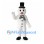 Snowman Mascot Costume with Black Top Hat and Checked Scarf