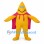 Raindrop Mascot Costume in Yellow with Pink Cape