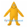Raindrop Mascot Costume in Yellow with Smiling Face
