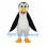 Penguin Mascot Costume with Green Eyes and Yellow Bill