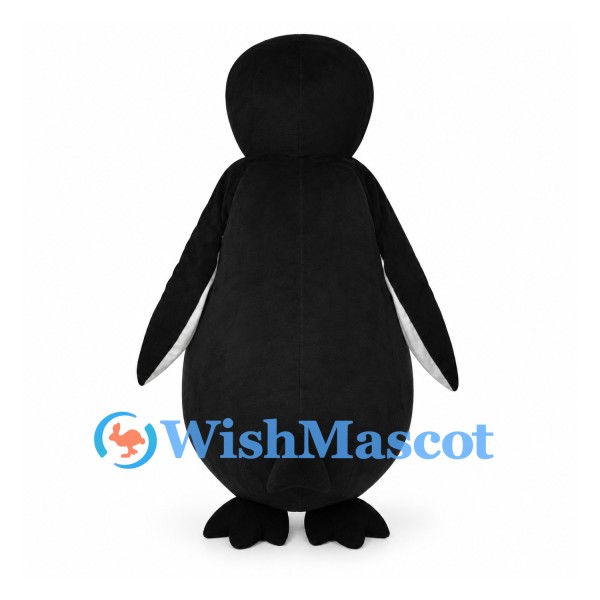 Penguin Mascot Costume in Black and White with Round Belly