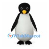 Penguin Mascot Costume in Black and White with Round Belly