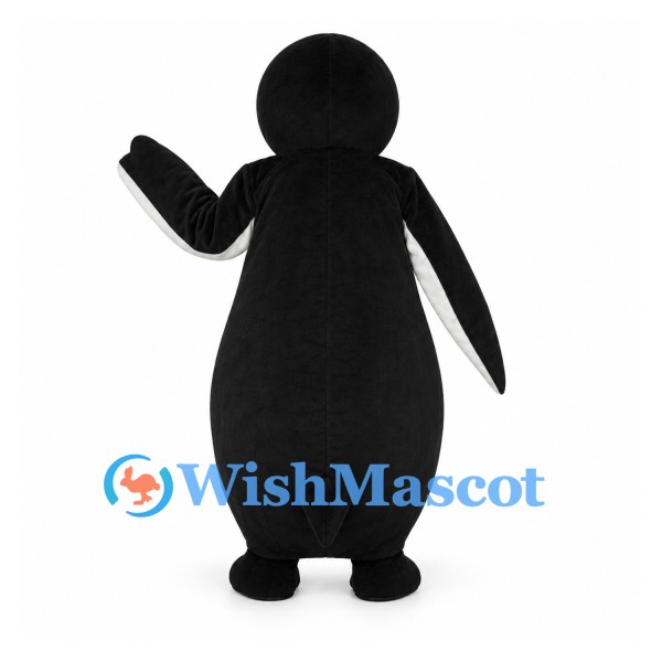 Penguin Mascot Costume with White Belly and Orange Bill