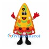 Pizza Slice Mascot Costume with Colorful Toppings and Red Gloves
