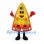 Pizza Slice Mascot Costume with Colorful Toppings and Red Gloves