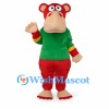Monkey Mascot Costume in Red with Green Shirt