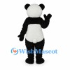 Panda Mascot Costume in Black and White with Rounded Belly