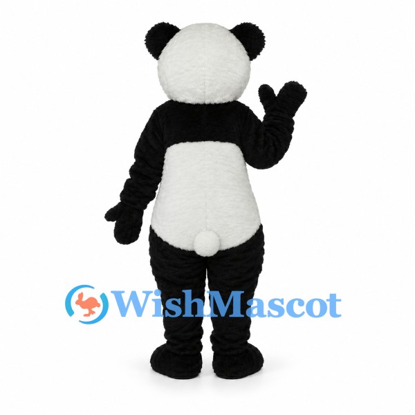 Panda Mascot Costume in Black and White with Rounded Belly