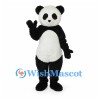 Panda Mascot Costume in Black and White with Rounded Belly