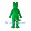 Crocodile Mascot Costume in Green with Yellow Belly