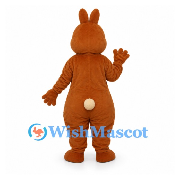Rabbit Mascot Costume in Brown with Cream Belly