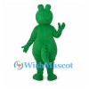 Crocodile Mascot Costume in Green with Yellow Belly and Long Tongue