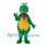 Crocodile Mascot Costume in Green with Yellow Belly and Long Tongue