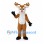 Reindeer Mascot Costume in Brown with White Chest and Red Nose