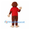 Monkey Mascot Costume with Red Shirt and Brown Body