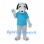 Dog Mascot Costume in Gray with Blue Shirt