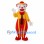 Clown Mascot Costume with Yellow Jacket and Red Striped Pants