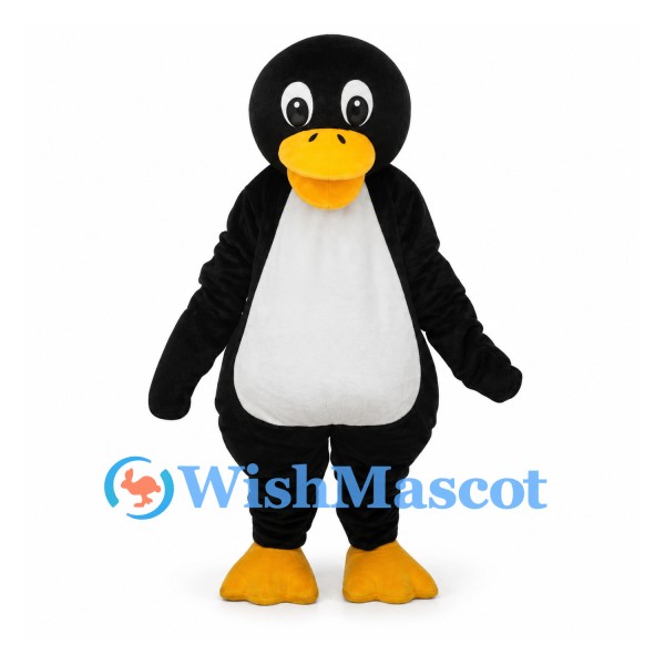 Penguin Mascot Costume in Black with White Belly