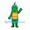 Dinosaur Mascot Costume in Green with Yellow Belly and Red Spines