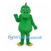 Dinosaur Mascot Costume in Green with Small Black Head Tuft