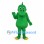 Dinosaur Mascot Costume in Green with Small Black Head Tuft