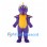Dragon Mascot Costume in Purple with Yellow Belly and Wings
