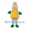 Butterfly Mascot Costume with Yellow Body and Green Wings