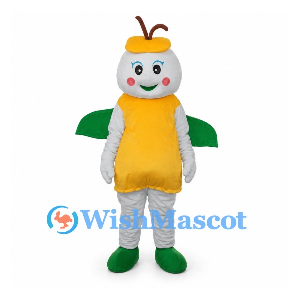 Butterfly Mascot Costume with Yellow Body and Green Wings